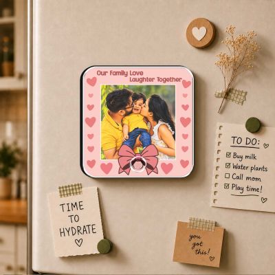 Family Photo Personalized Musical Fridge Magnet  Playable Music Feature | Rechargeable with On/Off Button Gift for Mom Dad & Family Member